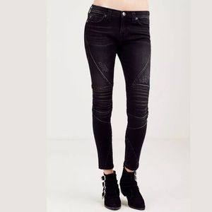 True Religion Super Skinny Distressed Moto Jean